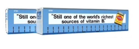 On Track Models 40ft Curtain Sided Containers HO - CS-27 Vegemite x 2